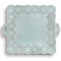 Merletto Aqua Square Platter 14in