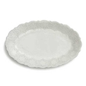 Merletto Atq White Oval Bowl 18in
