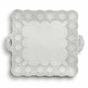 Merletto Atq White Square Platter 14in