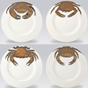 Gilt Crab 8in Plate/Box of 4