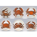 Gilt Crab Canapes Plates/Set of 6
