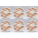 Gilt School Canapes Plates/Set of 6