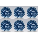 Delft Peony Canapes Plates/Set of 6