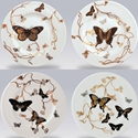 Gilt Butterfly 8in Plates/Set of 4