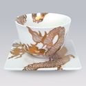 Gilt Dragon Cup & Saucer/Set