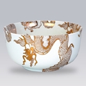 Gilt Dragon 10in Deep Bowl
