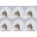Gilt Bohemian Canapes Plates/Set of 6