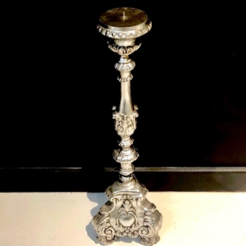 Silver Torchiere Candle Holder
