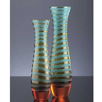 Striped Teal Vase