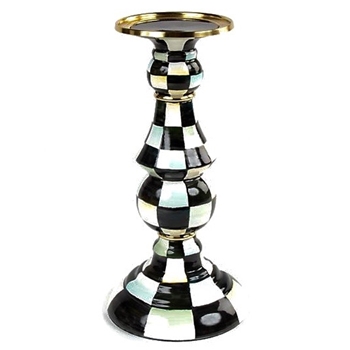 Candle Pillar - Courtly Check Enamel