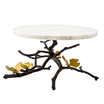 Aram Butterfly Gingko Cakes Stand 11W/7H Wht