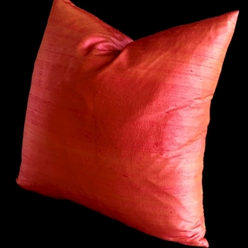 Silk Dupion Coral Rouge Cushion 18SQ
