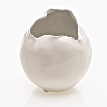 Vase - Gallery Pot White Single 5W/5H