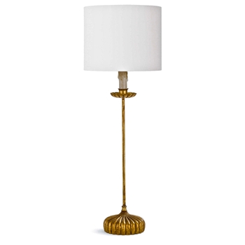 Lamp Table - Clove Gilded White Drum Shade 10W/28H