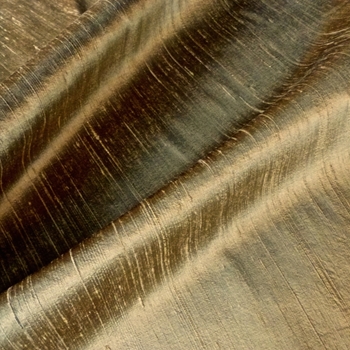 Dupioni Silk - Antique Gold - 54in, 100% Hand Loomed Silk - India - Dry Clean Only, Do not expose to sunlight.
