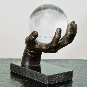 Figure  Future Hand W 6in Crystal Sphere 9W/9H/7D