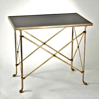 Accent Table - Directoire Black 30W/19D/27H Brass