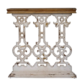 Console - Scroll Balustra White Wash 32W/12D/32H