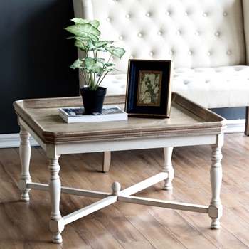 Coffee Table - Tray Pine & White Wash 33SQ/19H