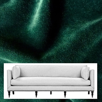 Hepburn Sofa Leaf Velvet 90W/40D/34H