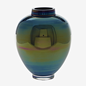 Vase - Hologram Teal Glass SMALL 8W10H
