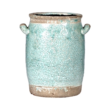 Vase - Aqua Crackle Glaze 8W/8H