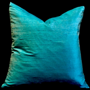 Silk Dupioni Turquoise Cushion 18SQ
