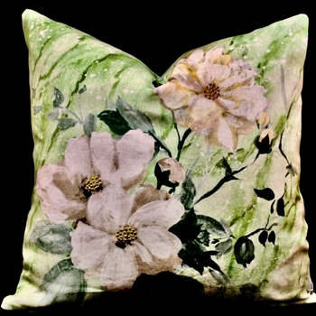 Designers Guild Cushion - Carrara Fiore Verde 20in SQ *