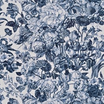 Print - Forestry Ink Toile Delft Blue - 54in,  15K DR, 55% Linen, 45% Cotton, Repeat - 27H x 25V
