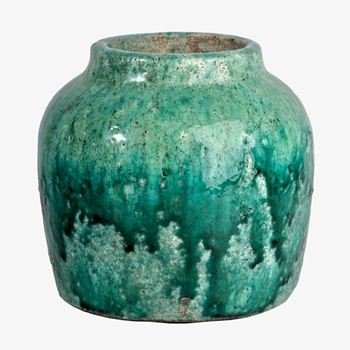 Vase - Ginger Jar Turquoise Crackle 8x8