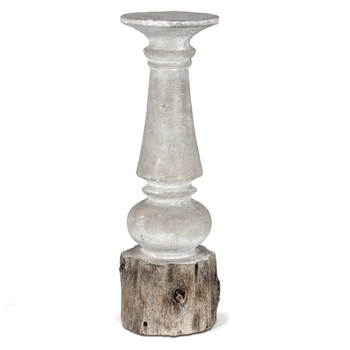Candle Holder Faux Bois 5W/14H