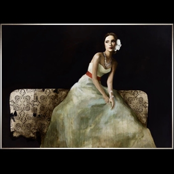 49W/38H Framed Giclee - Lady on Bed Silver Gallery Float - Sarah Atkinson - Custom Sizes  - 36X26, 40X29, 47X34, 60X44