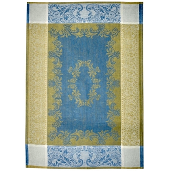 Tea Towel Linen Majesty Lapis Olive 28x20