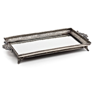 Vanity Tray Boudoir Silver Rectangle 11x5in