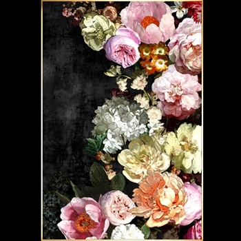 41W/62H Framed Giclee - Dutch Blooms III Antique Gold Float