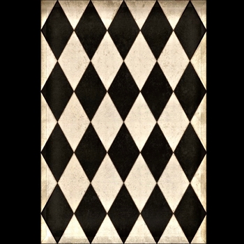 Floorcloth - Black & White Diamonds Edward 38W/56L