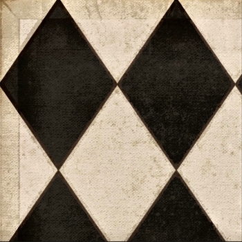 Floorcloth - Black & White Diamonds Edward - Detail 20SQ
