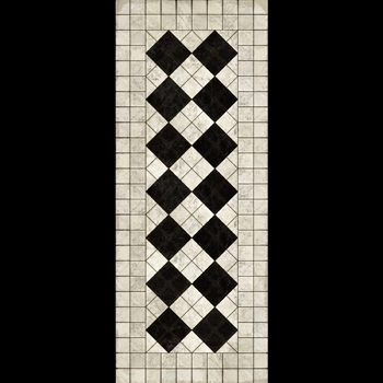 Floorcloth - Black & White Opus 36W/90L