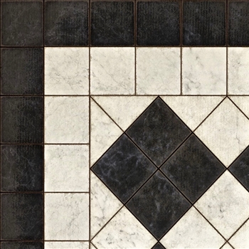 Floorcloth - Black & White Palatial #65 - Detail 20SQ