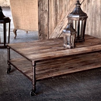 Coffee Table - Castor Patina Reclaimed Wood 55W/36D/17H