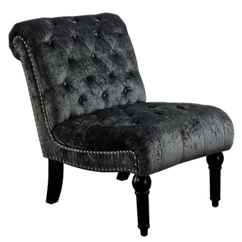 Armless Chair - Hutton Graphite Velvet 27W/37D/36H