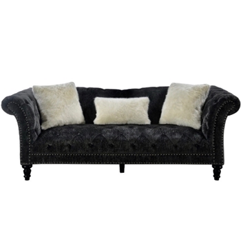 Sofa - Hutton Graphite Chenille Velvet 90W/36D/33H