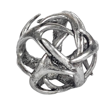 Globe - Sphere Ramus Antler Silver 5IN