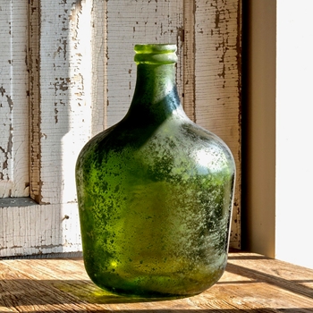 Vase - Green Cellar Bottle MD 11W/17H