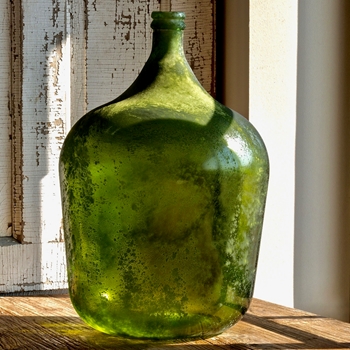 Vase - Green Cellar Bottle XL 15W/22H