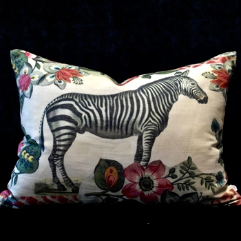 John Derian - Zebras Sepia Cushion Front 24W/18H