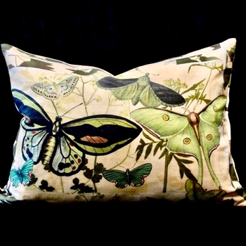 John Derian - Floral Aviary Parchment Cushion Reverse 24W/18H