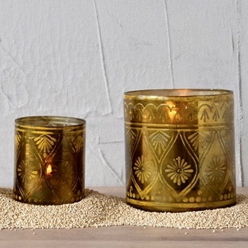 Votive - Gold Etched 2 Sizes 3in & 4in
