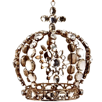 Ornament - Crown 6in Silver & Rhinestone - XN2129-SI/AT