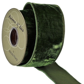 Ribbon - Emerald Green Velvet Roll 2.5IN x 5YD - RV2102-GR